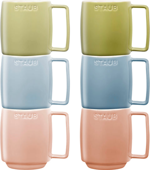 Staub Ceramic Macaron Set van 6 Mokken