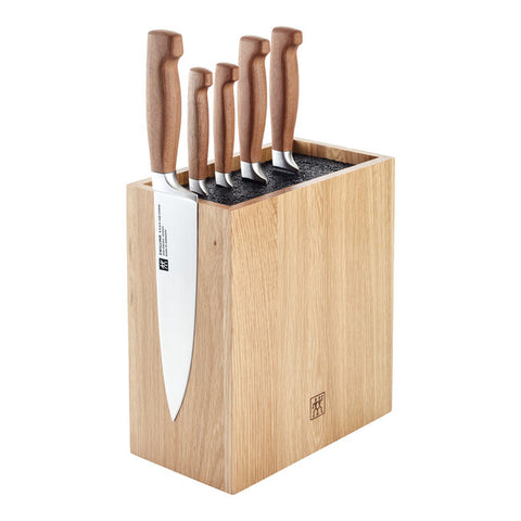 ZWILLING VIER STERNE Wood 6-delig, Messenblok, Bruin