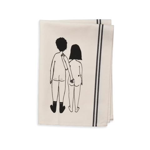 keukenhanddoek naked couple back