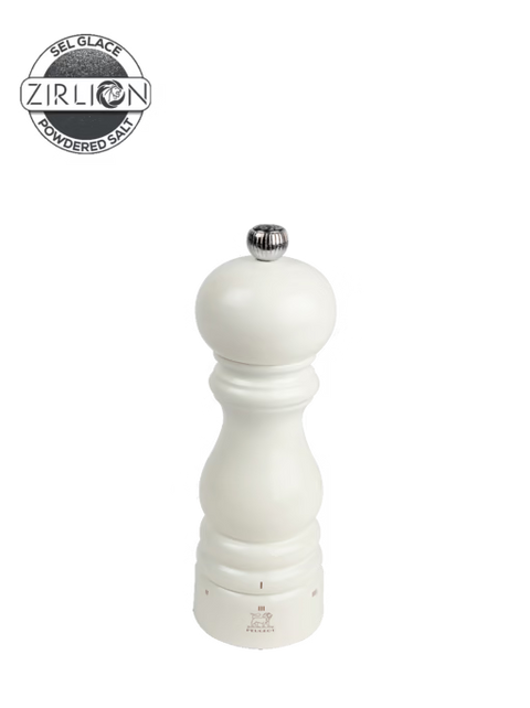 Manuele zoutmolen u'Select in gelakt hout, ivoor, 18 cm