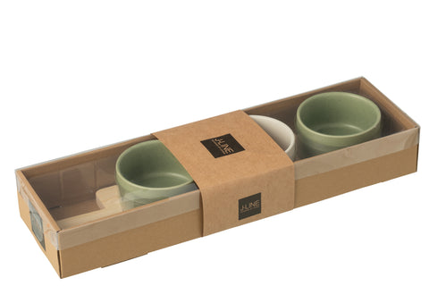 J-Line Tapasservies Groen/Wit