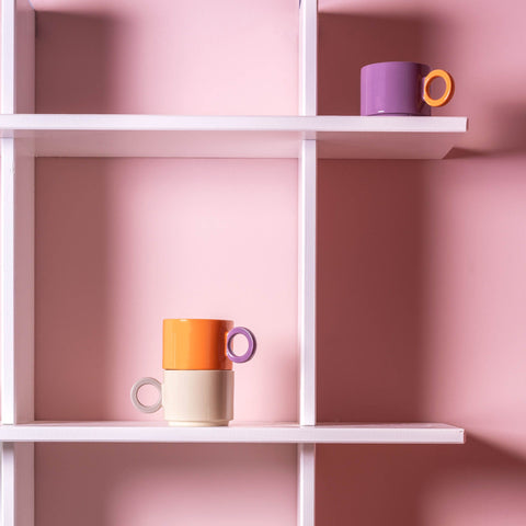 Ona Beker 28cl oranje/paars Lou