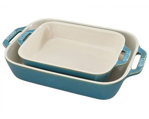 Staub Ovenschalen Set 20x16cm & 27x20cm Turquoise