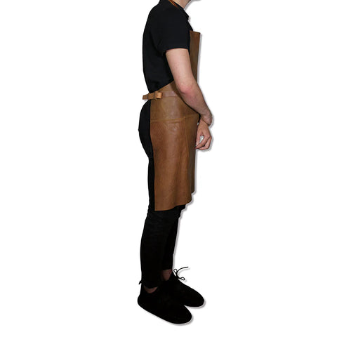 Dutchdeluxes Schort BBQ Stijl Leer-Cognac