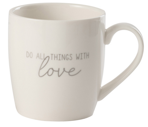 J-Line Tas Liefde Keramiek Wit