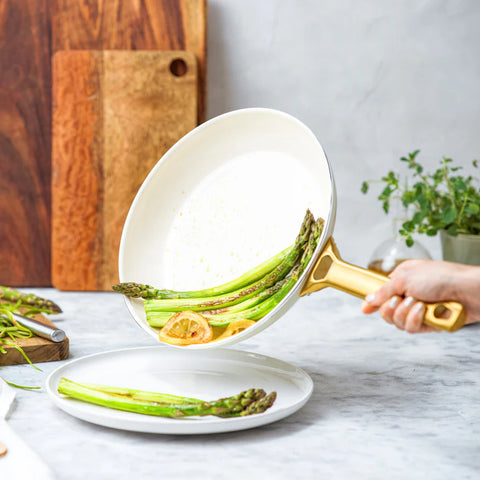 Padova Cream White 10-delige Pannenset met keramische antikleeflaag 10-delige