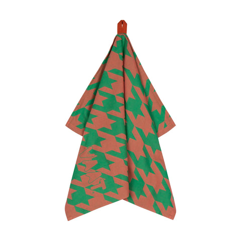 Cadeauset I love pied-de-poule - koraal/groen