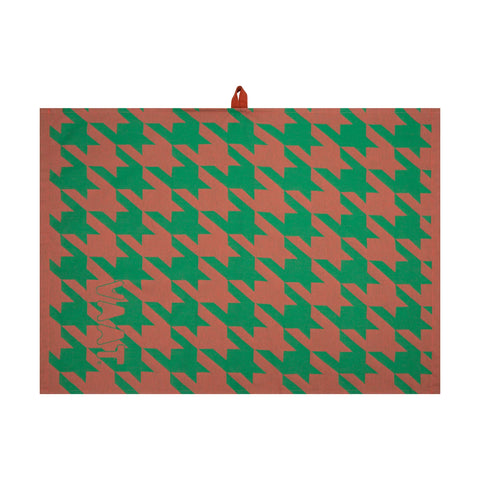 Cadeauset I love pied-de-poule - koraal/groen