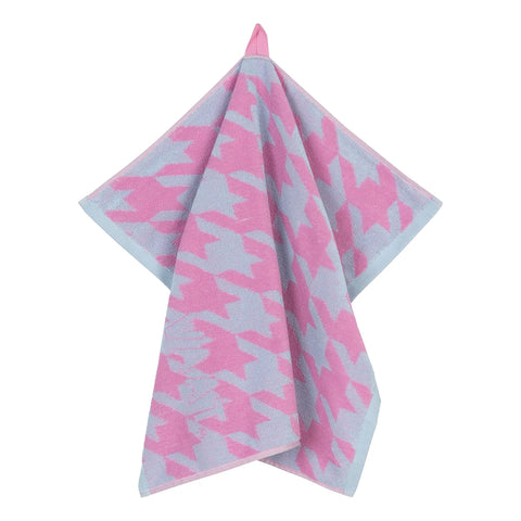 Cadeauset I love pied-de-poule - fuchsia / pastelblauw