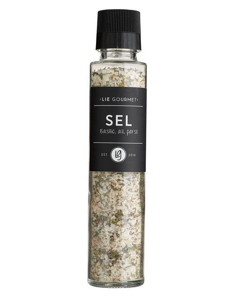 LIE GOURMET GRINDER - ZOUT, BASILICUM, KNOFLOOK, PETERSELIE (250 G)