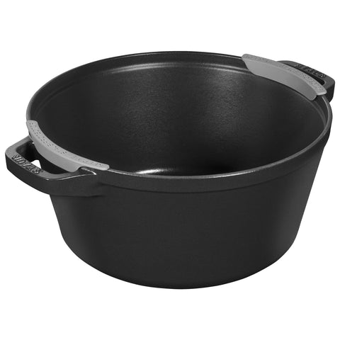 Staub gietijzeren stoofpot+grillpan stackable zwart-rond