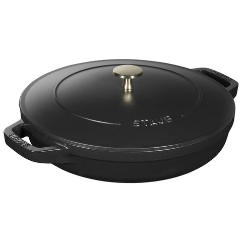 Staub gietijzeren stoofpot+grillpan stackable zwart-rond