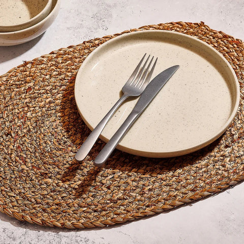 Salt&Pepper Placemat 45x30 cm ovaal maïsblad donkerbruin