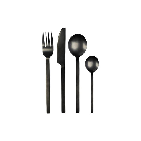 LEEFF Charlot Black Cutlery- 16 delige bestekset