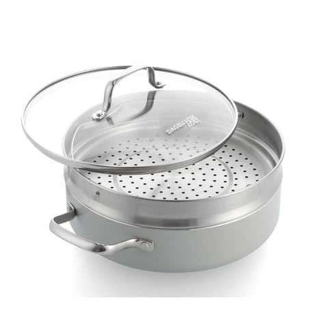 BLACKFRIDAY Dagelijkse kost Proline Stoofpan met glazen deksel en stoominzet 26cm