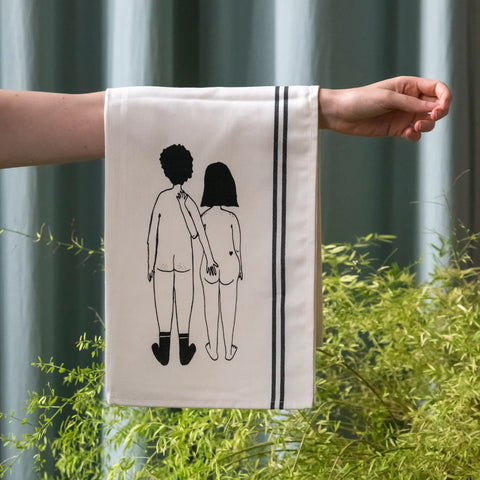 keukenhanddoek naked couple back