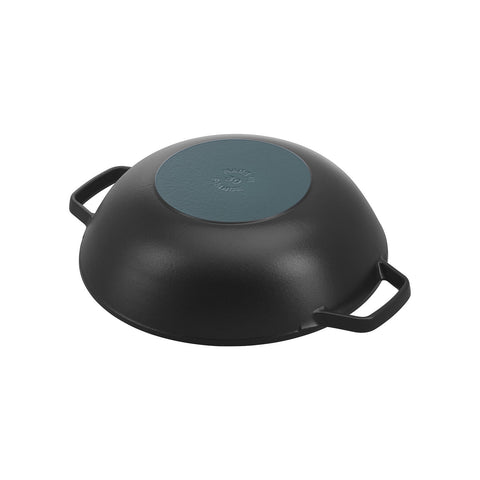 Staub wokpan gietijzer met glazen deksel 30cm